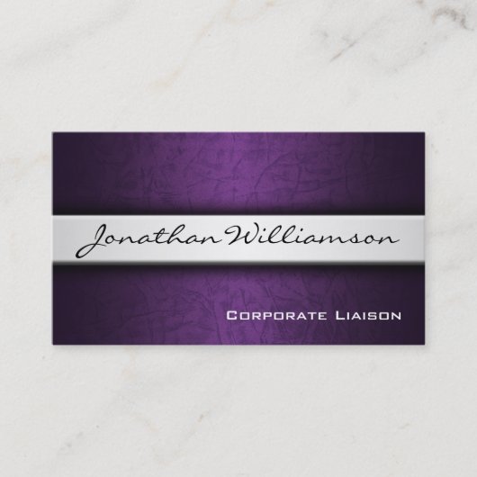 無地パープルモダンプロフェッショナル名刺 名刺 (正面)