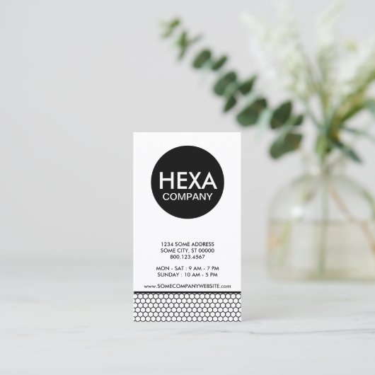 無地六角形会社 名刺 (スタンド正面)