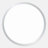 無地 エレガント シルバーとホワイト ラウンドシール (正面)