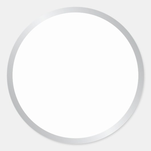 無地 エレガント シルバーとホワイト ラウンドシール (正面)