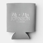 無地 シルバー - 結婚式 Mr & Mrs ギフト 缶クーラー (正面)
