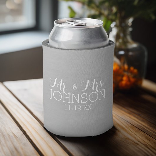 無地 シルバー - 結婚式 Mr & Mrs ギフト 缶クーラー