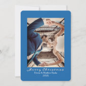 無地 ネビュラブルー エレガント クリスマスカード 招待状 (正面)