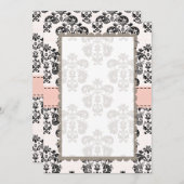 無地 ピンクとブラックのダマスク (正面/裏面)