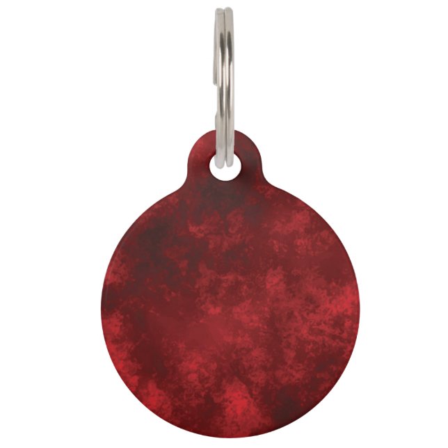 無地 レッド オリジナル ペット ID タグを作成 ペット　ネームタグ (正面)