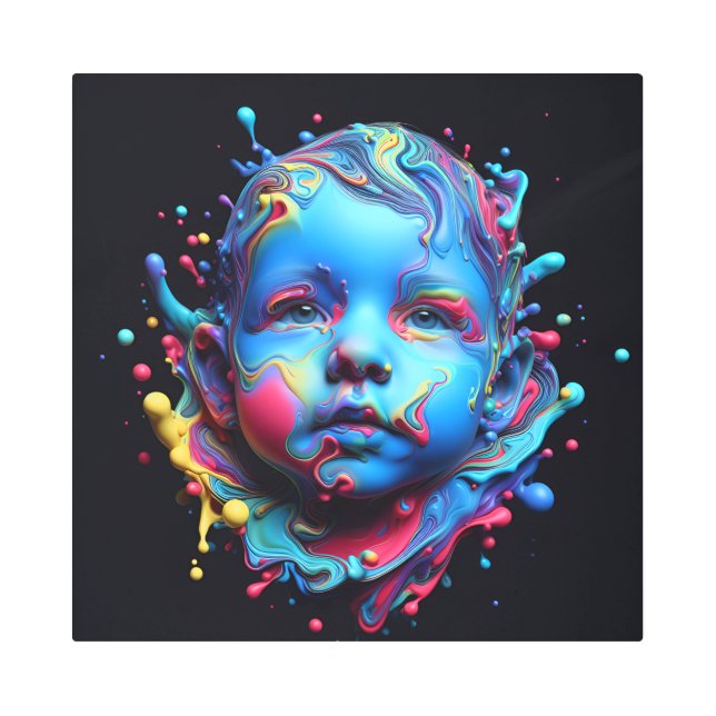 無垢な夢 – AI At Work メタルプリント (正面)