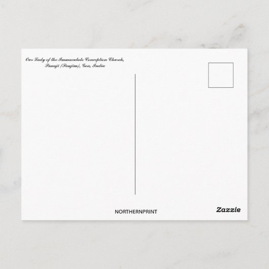 無垢な概念の私たちの女性ゴア・インド ポストカード (裏面)