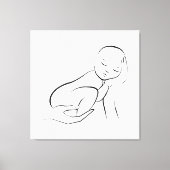 無垢な眠り – ミニマルな赤ちゃんラインアート キャンバスプリント (正面)