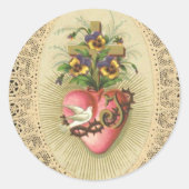 無垢の悲しいハートのヴァージンメアリーレースDo ラウンドシール (正面)