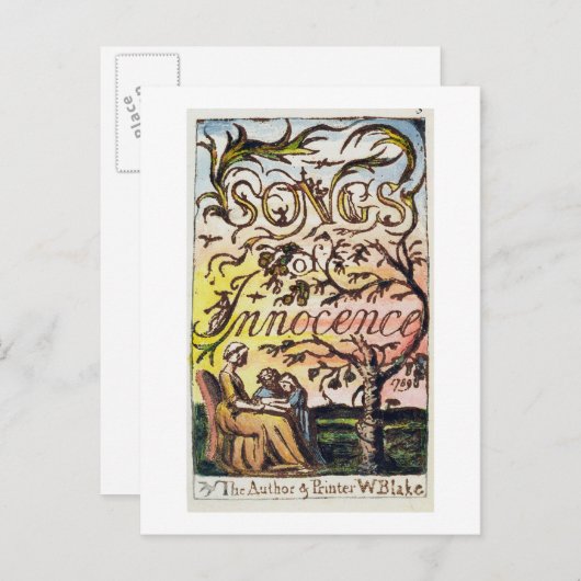 「無垢の歌と経験の歌」のタイトルページ ポストカード (正面/裏面)