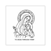 無垢ハートのヴァージンマリア・イエス・宗教的 ラバースタンプ (インプリント)