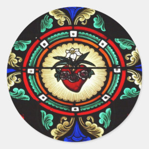 無垢ハートステンドグラスのシール ラウンドシール