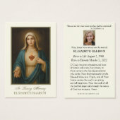 無垢ハートメリー葬式カトリック祈りの言葉 (正面&裏面)