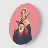 無垢ハートヴァージンメアリー ラージ壁時計 (傾斜)