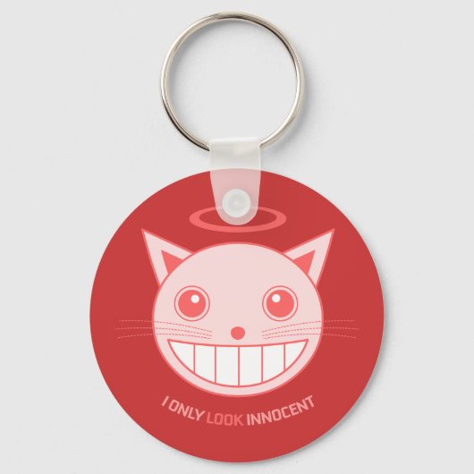 無垢/邪悪な猫キーチェーン キーホルダー (正面)