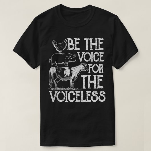 無声のビーガニズムの声であオーガニックる Tシャツ (デザイン正面)