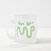 無声スー音の無声スー音のヘビ フロストグラスマグカップ (左)