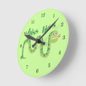 無声スー音の無声スー音のヘビ ラウンド壁時計 (傾斜)