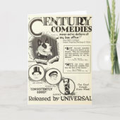 無声映画動物俳優の1922年の挨拶状 カード (正面)