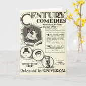 無声映画動物俳優の1922年の挨拶状 カード (黄色い花)