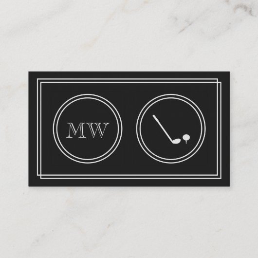 "無声映画"のゴルフインストラクターの名刺 名刺 (正面)