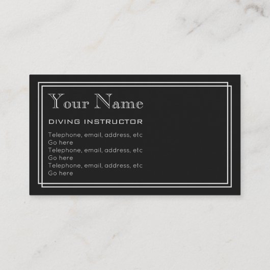 "無声映画"のダイビングのインストラクターの名刺 名刺 (裏面)