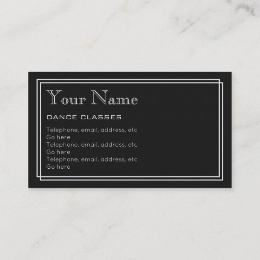 "無声映画"のダンスの名刺 名刺 (裏面)