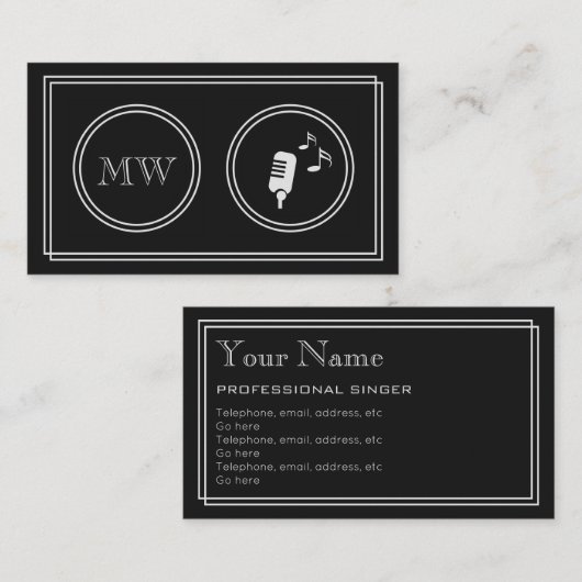 "無声映画"の専門の歌手の名刺 名刺 (正面/裏面)