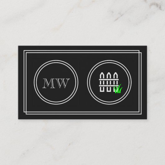 "無声映画"の庭のフェンシングの名刺 名刺 (正面)