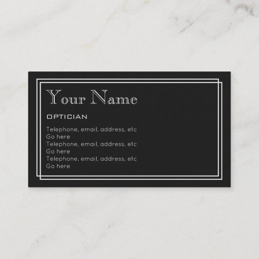 "無声映画"の眼鏡技師の名刺 名刺 (裏面)