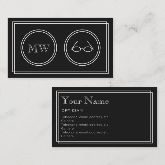 "無声映画"の眼鏡技師の名刺 名刺 (正面/裏面)