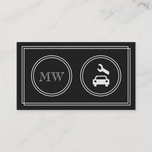 "無声映画"の自動車修理の名刺 名刺 (正面)