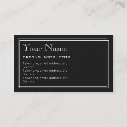 "無声映画"の運転インストラクターの名刺 名刺 (裏面)