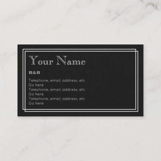 "無声映画" B&Bの名刺 名刺 (裏面)