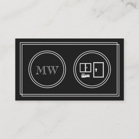 "無声映画" Windowsおよびドアの名刺 名刺 (正面)