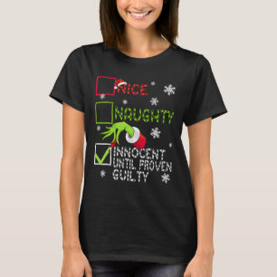 無実のまま有罪判決を受けるまで無邪気な面白いクリスマス Tシャツ