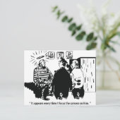 無実の囚人、カメラフォーカス、おもしろいヴィンテージ ポストカード (スタンド正面)