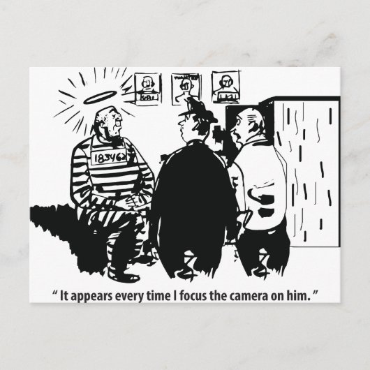 無実の囚人、カメラフォーカス、おもしろいヴィンテージ ポストカード (正面)