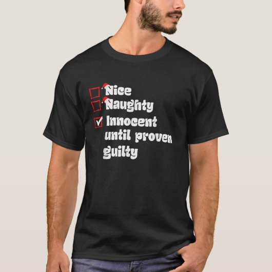 無実の有罪までクリスマス Tシャツ (正面)