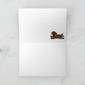 無実チョコレートラブラドールの子犬は感謝していしています サンキューカード (内部)