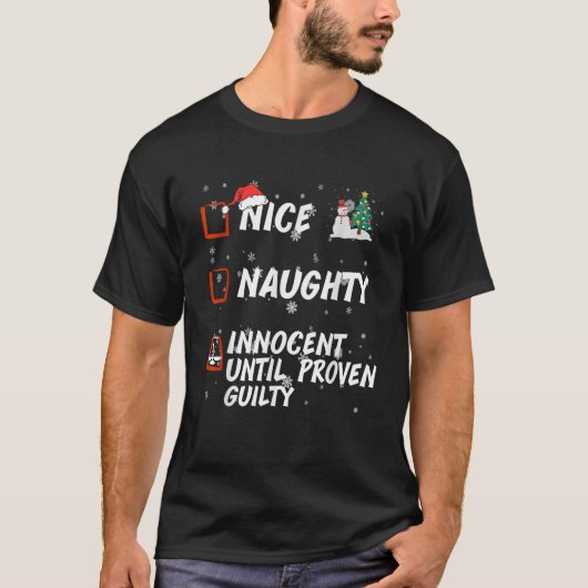 無実+有罪+リスト+クリスマス Tシャツ (正面)