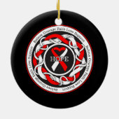 無形成性貧血希望の絡み合ったリボン セラミックオーナメント (裏面)