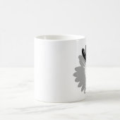 無彩色スケールのマグのヒマワリ コーヒーマグカップ (中央)