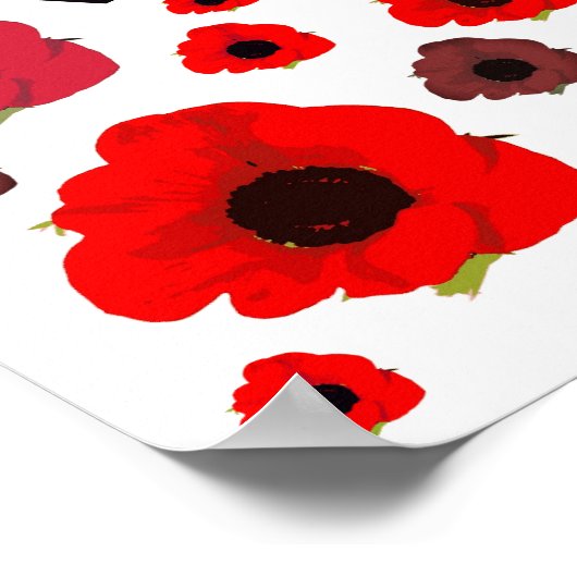 無忘れ料のケシの花 ポスター (角)