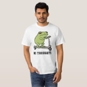 無思考カエルスクーター面白いミーム Tシャツ (正面フル)