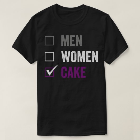 無性のむしろケ食べーキエース無性プライドLGBTIA Tシャツ (デザイン正面)