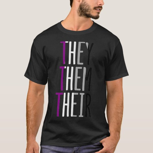 無性エース彼らは彼らのエンビー非バイナリプライドP Tシャツ (正面)