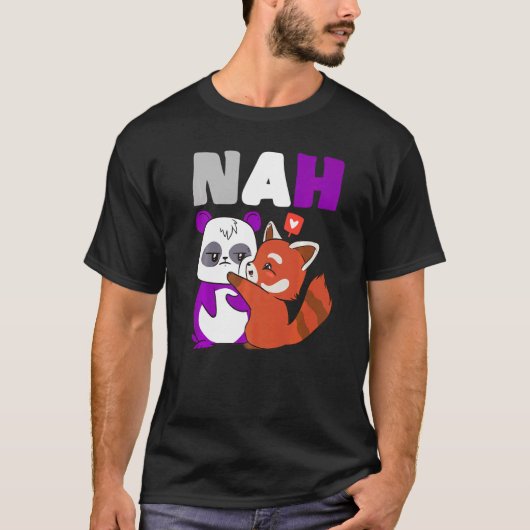 無性ナかわいいクマキツネ無性フラッグ無性Pri Tシャツ (正面)