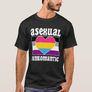 無性パンロマンチックプライドフラッグかわいいエースエステティック Tシャツ