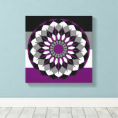 無性プライドの旗は曼荼羅LGBTを着色します キャンバスプリント (インサイチュ (ウッドフロア))